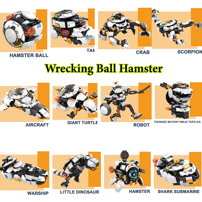 Đồ Chơi Lắp Ráp Xếp Hình Mô Hình Overwatch Wrecking Ball 12in1 Model 88023 Với 227 Mảnh Ghép