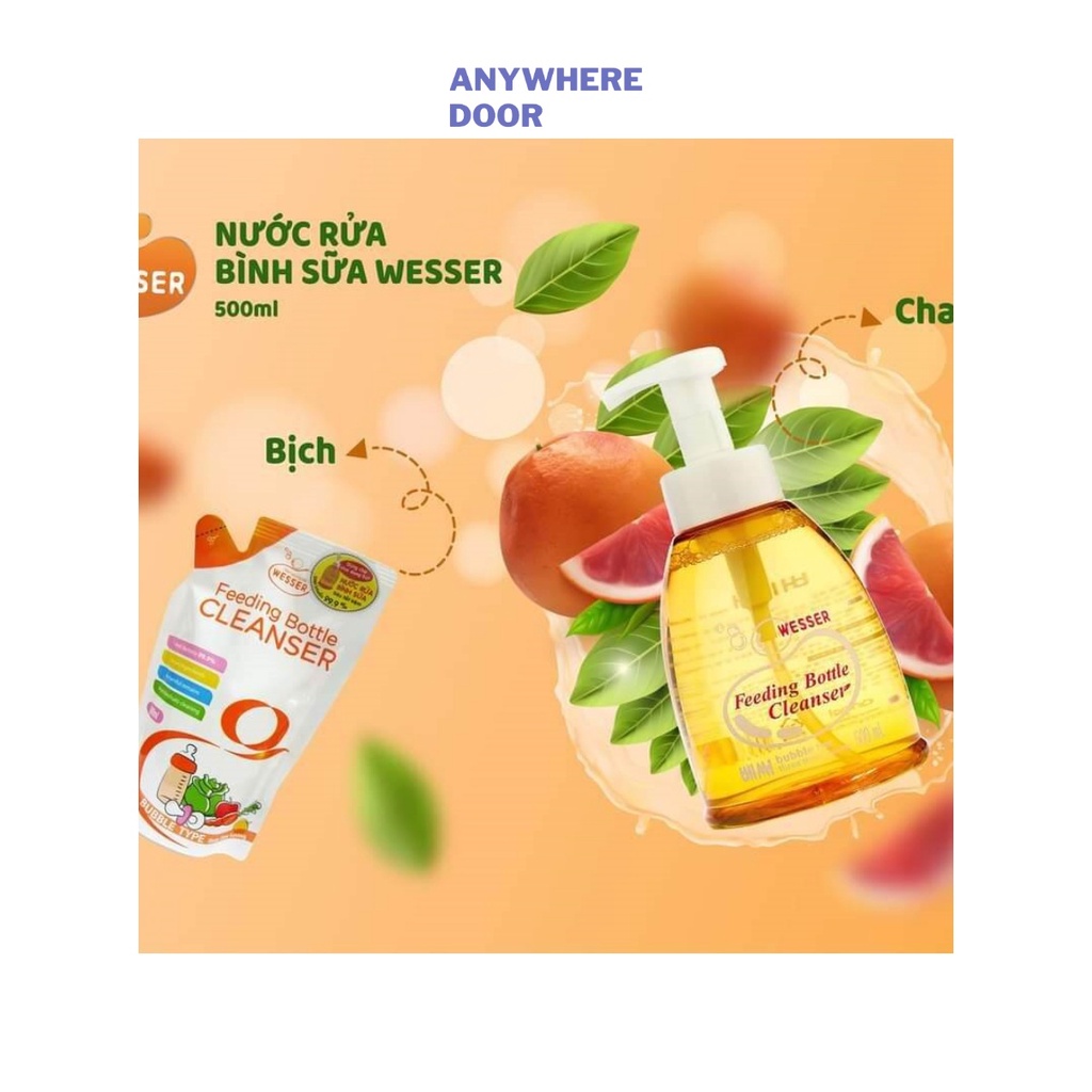 Nước rửa bình sữa Wesser chai/ túi