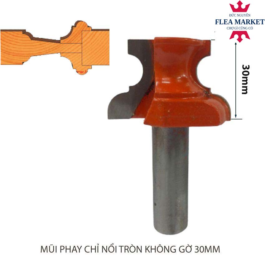 MŨI SOI GỖ - MŨI PHAY GỖ ĐÁNH CHỈ NỔI TRÒN CÓ GỜ CỐT 12.7MM - HÀNG VIỆT NAM CHẤT LƯỢNG CAO CAO CẤP