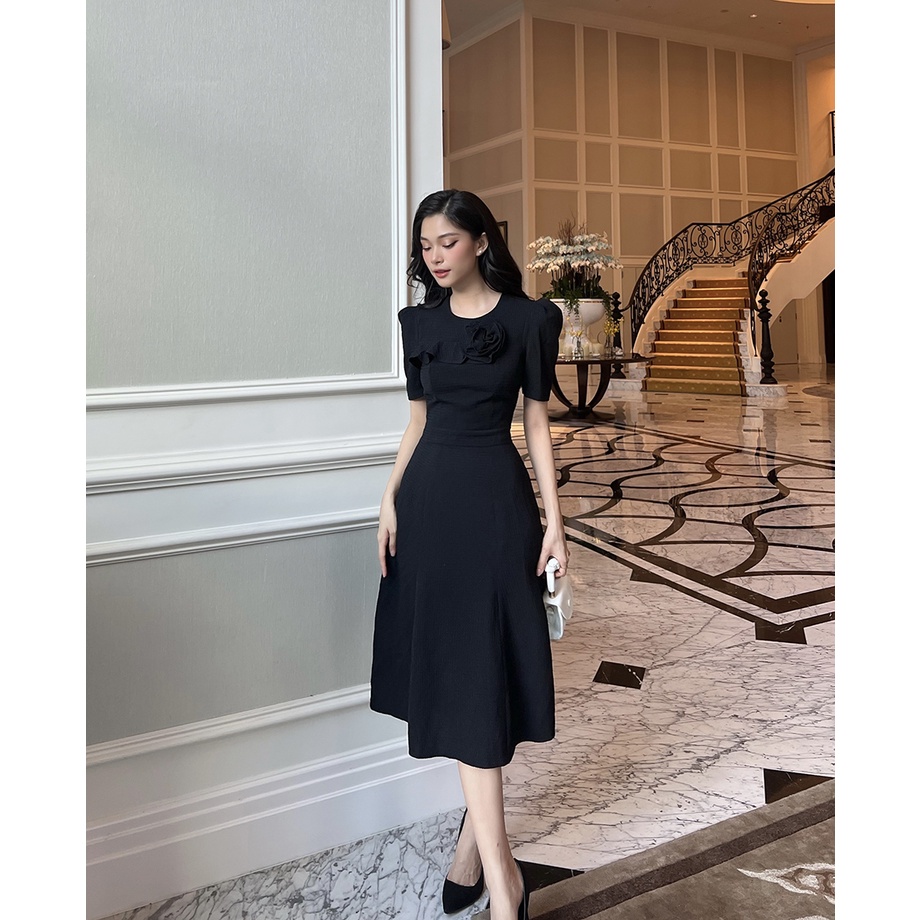 BBSTORE'S Đầm Xốp Xòe Dự Tiệc  Hoa Ngực -D1240