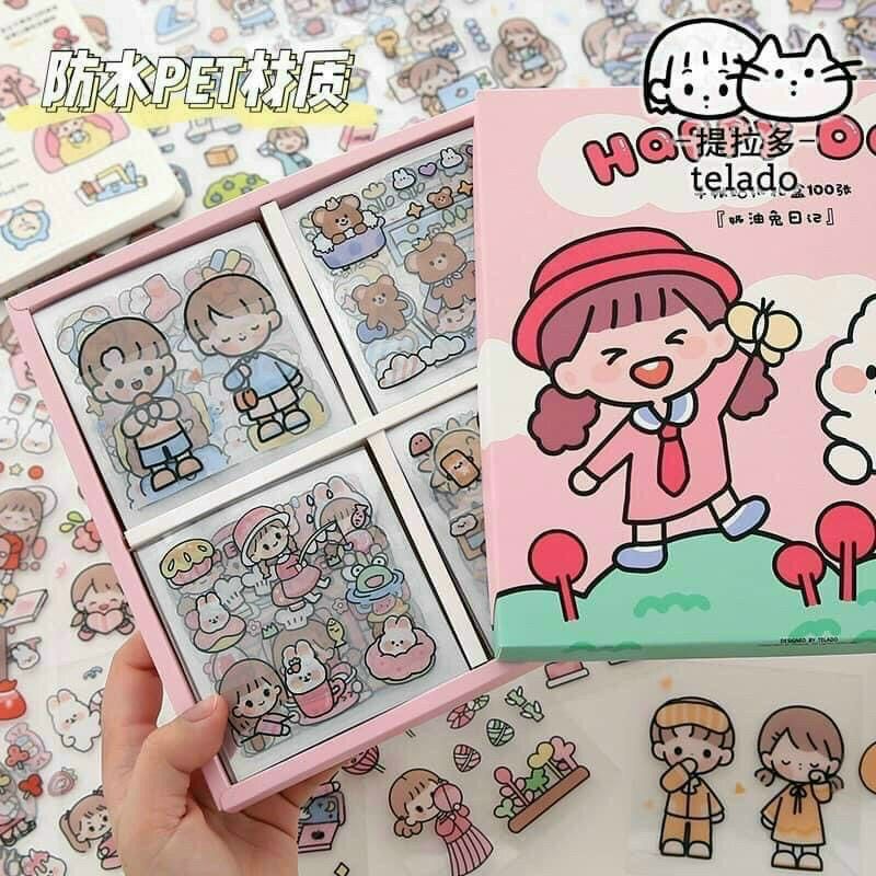 hộp dán sticker 100 tờ