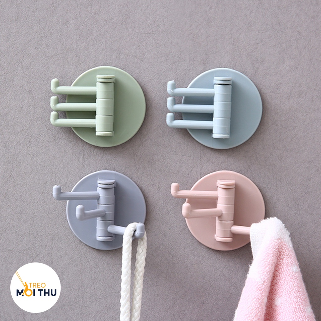 Móc Dán Tường 3 Chân Xoay - Nhựa ABS chắc chắn - HOOK23-MP - Treo Mọi Thứ