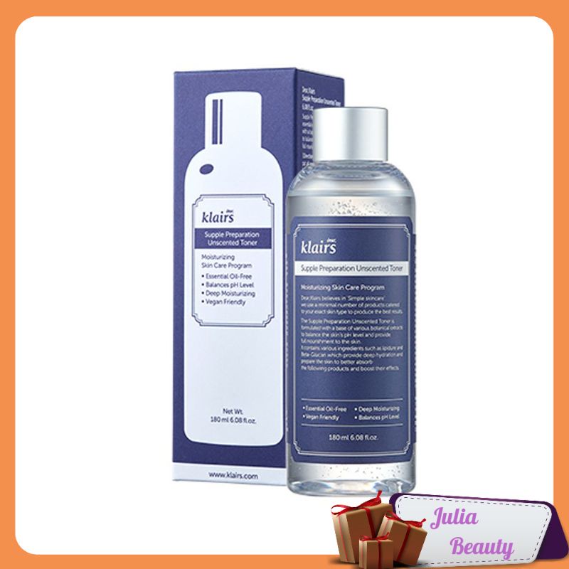 Nước Hoa Hồng / 𝘍𝘳𝘦𝘦𝘴𝘩𝘪𝘱 / Toner Không Mùi Klairs Supple Preparation Unscented 180 ML - Julia Beauty - Sp33 | BigBuy360 - bigbuy360.vn