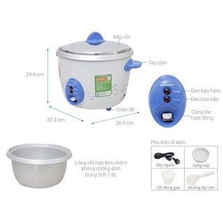 Nồi cơm điện Sharp 1.8 lít KSH-D19V