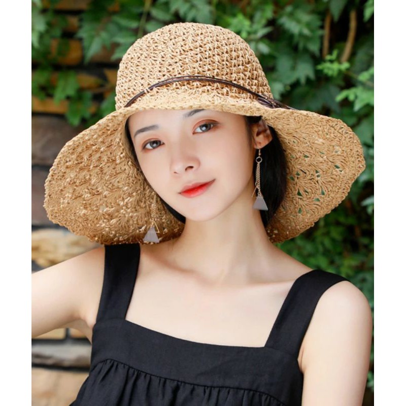 Nón rộng vành, mũ rộng vành gấp gọn chống nắng đi biển