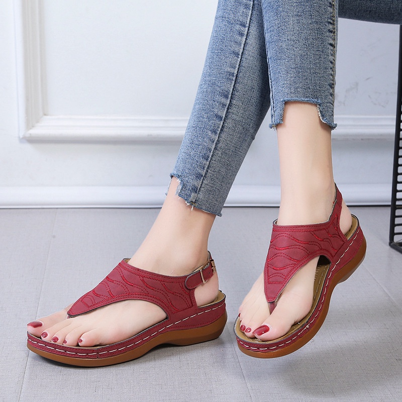 Giày sandal có quai hậu kiểu đế xuồng thích hợp đi biển/ dạo phố cho nữ
