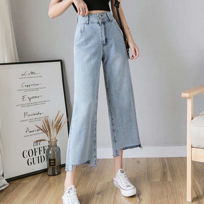 Ulzzang ( 얼짱) - QUẦN JEANS NỮ NGỐ ỐNG SUÔNG BASIC (CHẤT BAO DÀY)