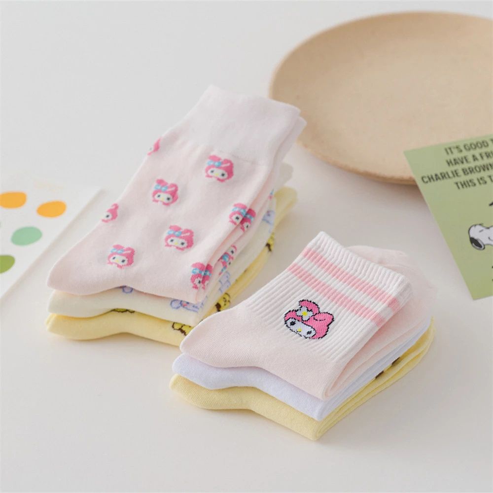 Vớ mắt cá chân vải bông cotton mềm mại giữ ấm thoáng khí in họa tiết hoạt hình dễ thương