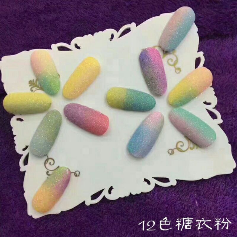 nhũ rắc 12 màu trang trí móng tay , chân