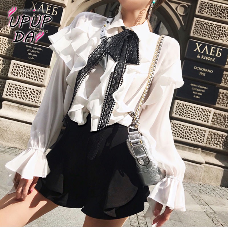 [Nhập WASIPN giảm 30K cho đơn 150K] Áo sơ mi tiểu thư nhiều bèo đính nơ xinh xắn | BigBuy360 - bigbuy360.vn