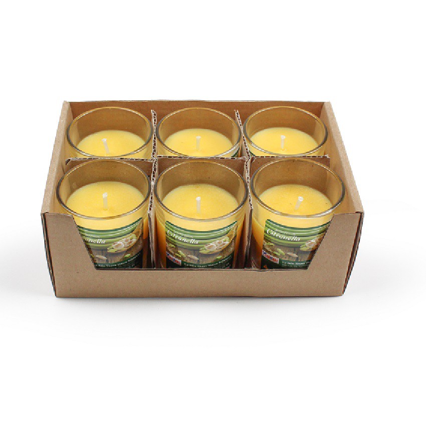 Hộp 6 ly nến thơm votive Miss Candle FTRAMART NQM0413 Citronella (Hương sả chanh)