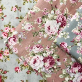 Vải hoa vintage thô lụa Hàn Quốc