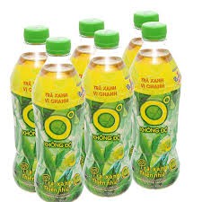 6 chai trà xanh O độ,455ml