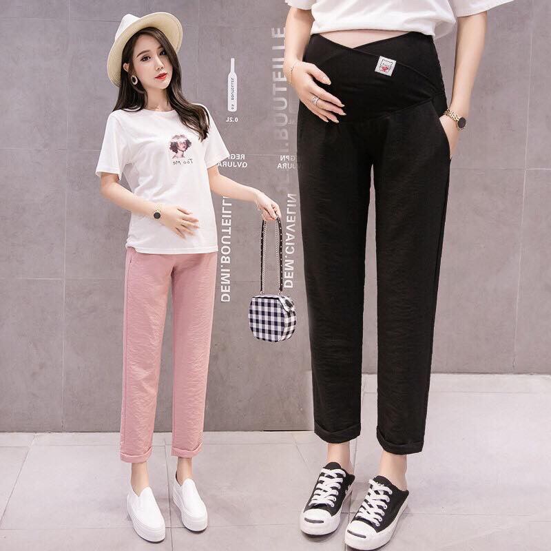 Quần baggy đũi bầu cạp chéo chất đẹp