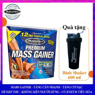 Sữa tăng cân tăng cơ nạc cao cấp Premium Mass Gainer của Muscle Tech hương Socola bịch 5.45 kg – Nhập khẩu chính hãng