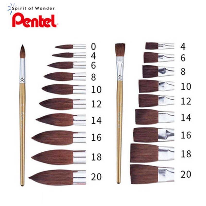 Cọ vẽ màu nước Pentel - cọ lông thú, đầu tròn ZBS Pentel - hàng Chính Hãng