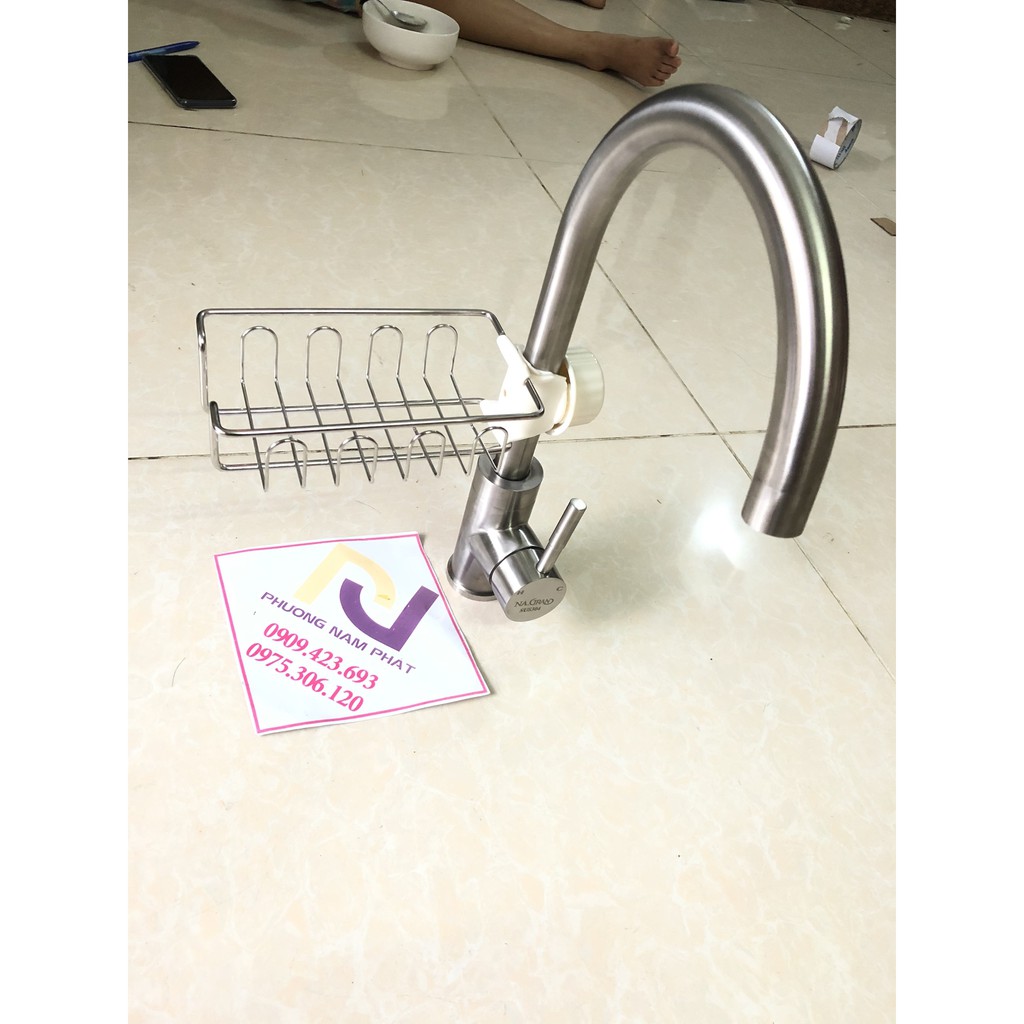 Giá khay để miếng rửa chén bát INOX gắn trên vòi chén TIỆN LỢI CHĂC CHẮN dễ lắp đặt | BigBuy360 - bigbuy360.vn