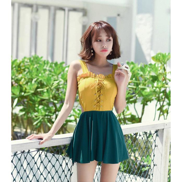 (Thun Lạnh) Áo Tắm Nữ Liền Thân Dạng Váy (Quần Rời) Kín Đáo Đi Biển Che Bụng - Hàng Quảng Châu Cao Cấp ་ | BigBuy360 - bigbuy360.vn