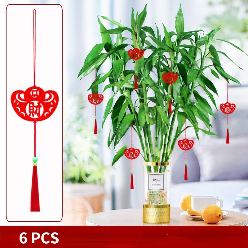Bộ 6 dây treo trang trí năm mới bằng vải flannel sử dụng trong nhà/ ngoài trời