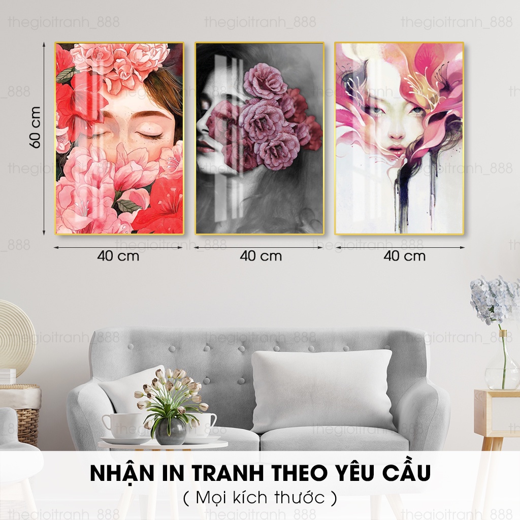 Tranh Treo tường Spa, Tranh tráng gương cao cấp dùng để trang trí spa phun xăm, tiệm nail, thẩm mỹ làm đẹp | 888