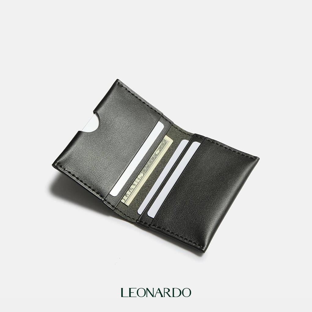 Ví nam Card Leon da bò nhập khẩu thương hiệu Leonardo Xịn *