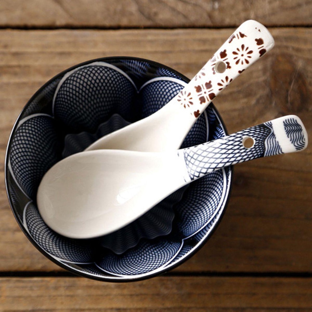 YIYU Bộ Muỗng Nĩa Bằng Sứ Phong Cách Nhật Bản