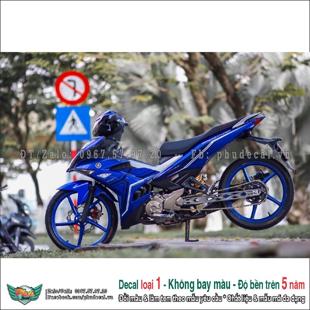 Tem rời Exciter 150 xanh đen chỉ 2022 (2)