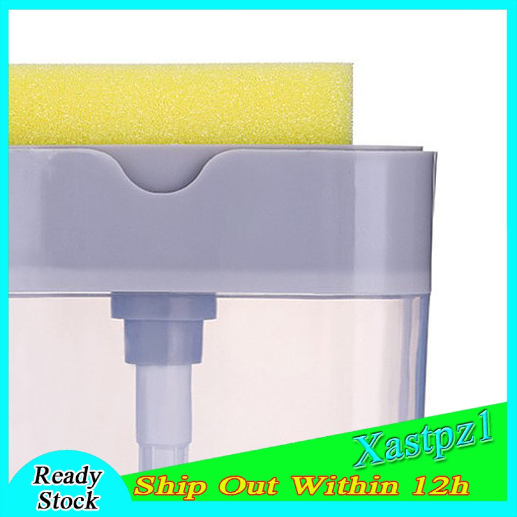 [Ready Stock] Kitchen Dishwashing Soap Pump Dispenser and Sponge Holder Handy Soap Box