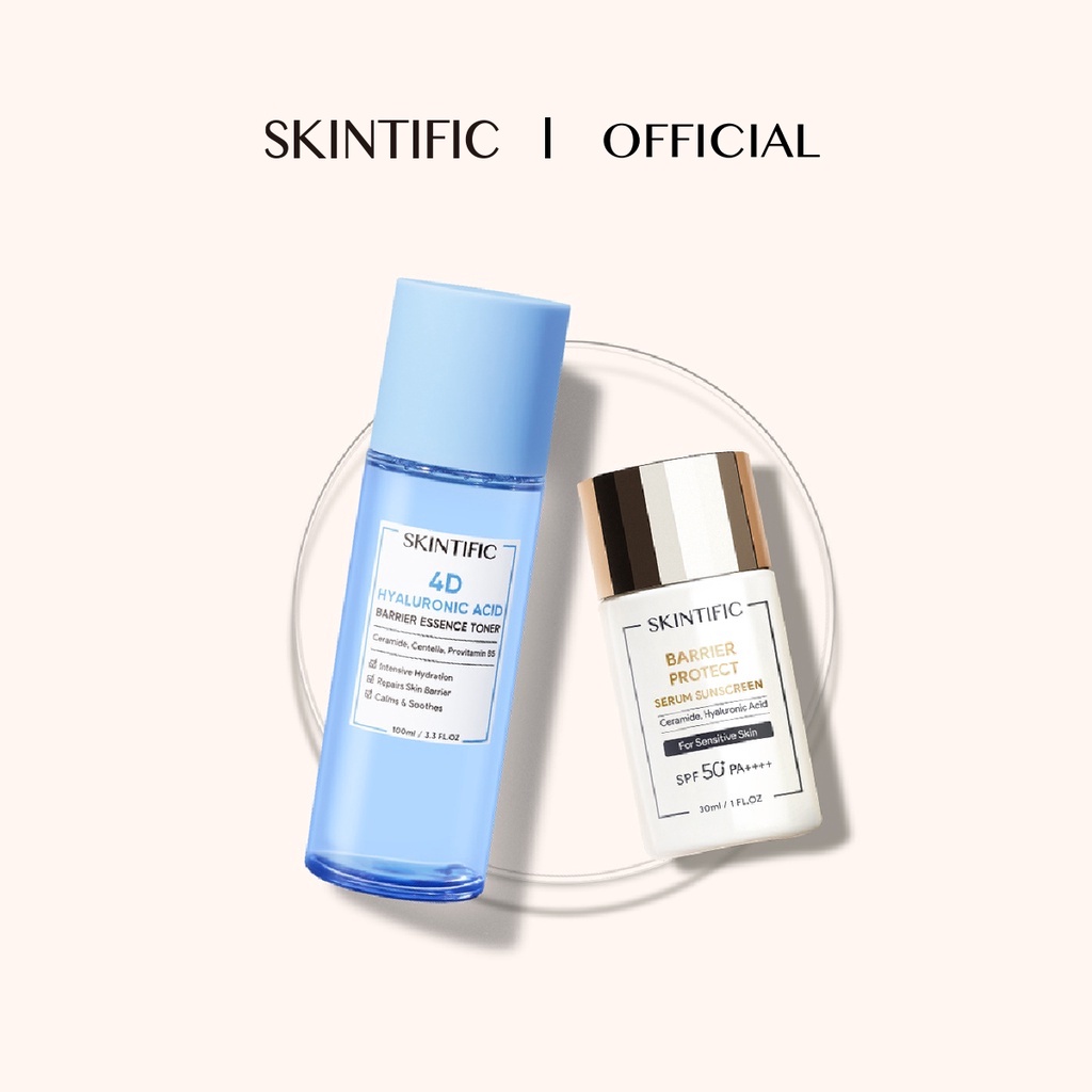 SKINTIFIC 4D Hyaluronic Acid Nước hoa hồng dưỡng ẩm 100ml / SKINTIFIC Kem chống nắng bảo vệ hàng rào da SPF50 PA ++++