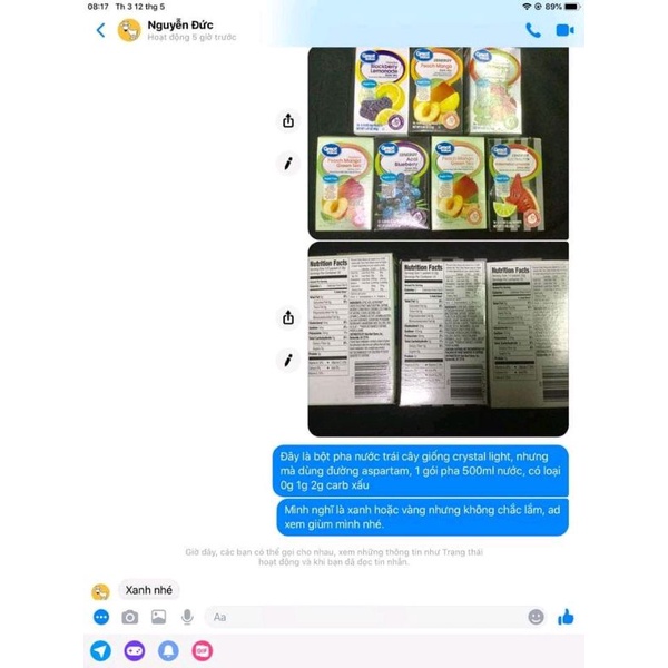 Bột pha nước trái cây keto, das Great Value