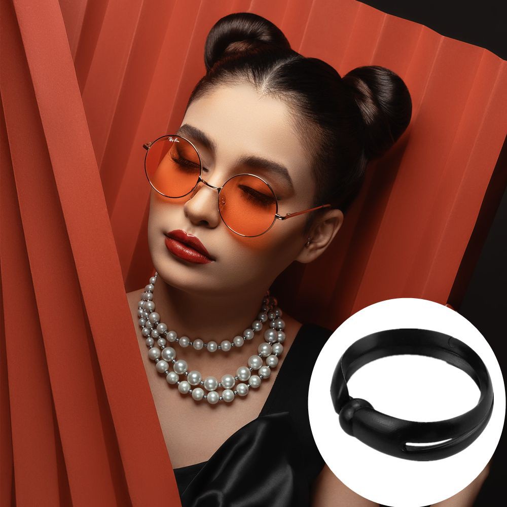 [Hàng mới về] Bộ 2 dụng cụ tạo búi tóc màu đen bằng silicone tiện lợi cho nữ