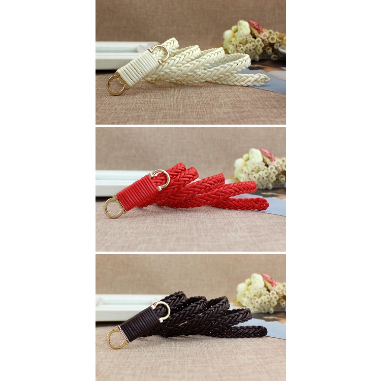 Thắt lưng da tết bản nhỏ xinh xắn kiểu dáng vintage TTL182