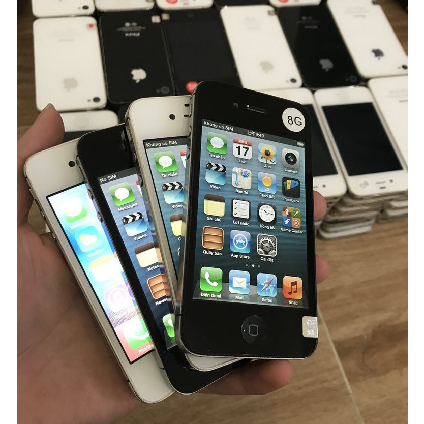 Điện thoại 4/4S IOS 4/5/6 cổ độc lạ , nghe gọi sưu tầm Tặng dây sạc - máy cũ Full chức năng