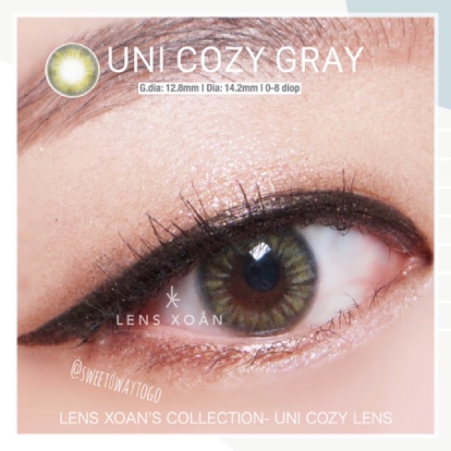 ÁP TRÒNG UNI COZY GRAY ( LENS TOWN) | LENS XOẮN