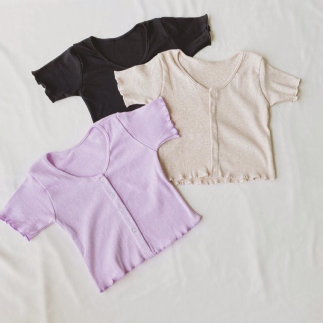 (Ảnh chính chủ) Áo croptop cúc dọc