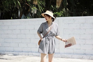 Jumpsuit cổ vest
