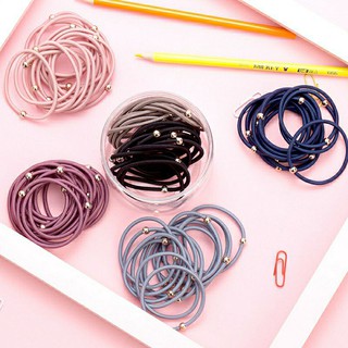 Sét 2 dây cột tóc buộc tóc đính hạt đơn giản