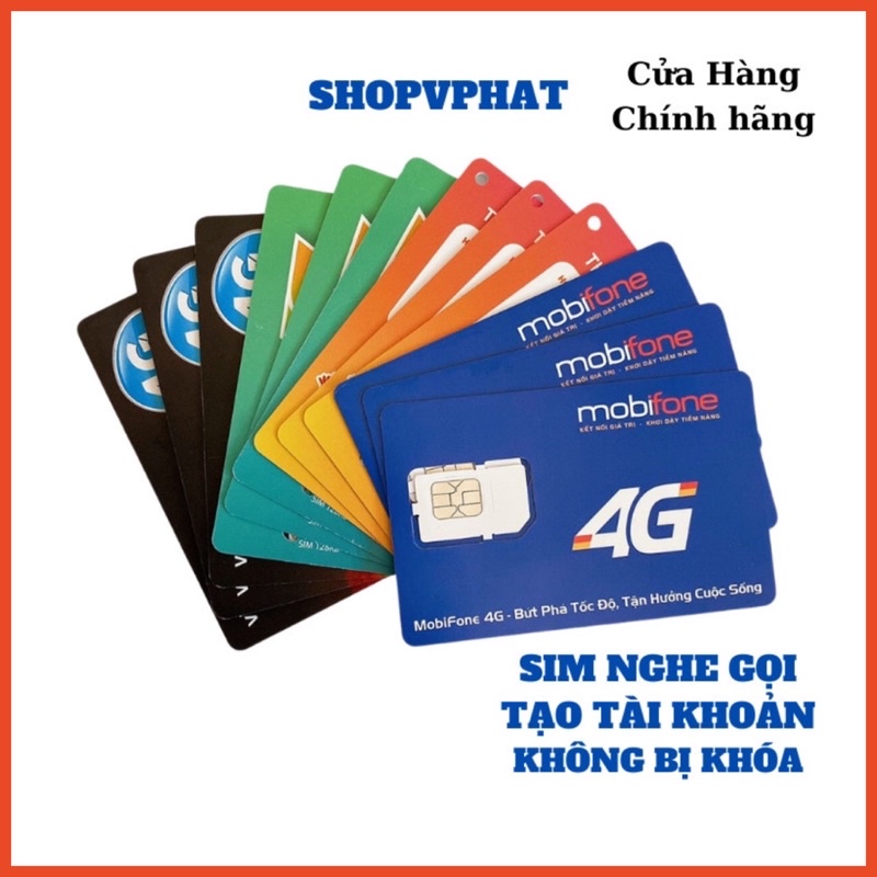Sim nghe gọi tạo tài khoản MOBI - VIETTEL- VINA - VNMB Đắng ký được nhiều tài khoản