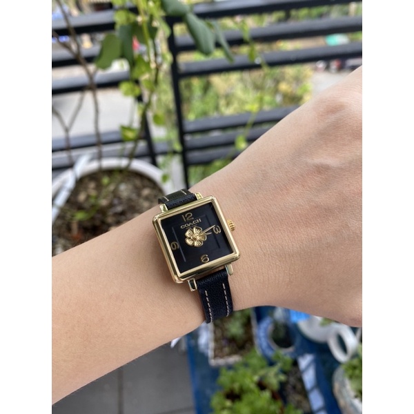 Đồng hồ nữ coach dây da , mặt số hình hoa mai xinh xắn , size 22mm