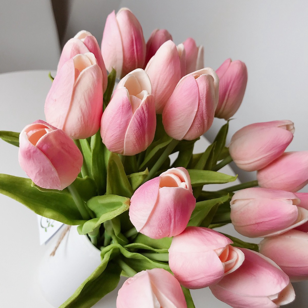 Hoa Tulip Giả Giống Thật 35cm PU Cao Cấp Nhiều Màu Trang Trí Nhà Cửa
