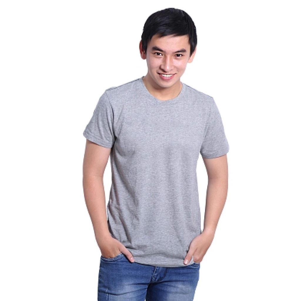 Áo thun nam nữ unisex tay ngắn vải tici dáng thường mẫu trơn màu đen, trắng, xám | BigBuy360 - bigbuy360.vn