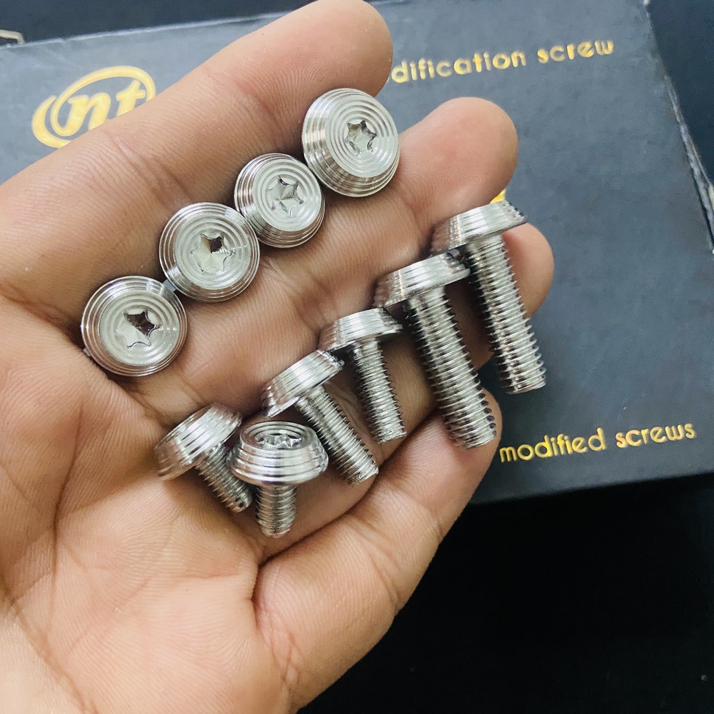 Bộ sưu tập các loại ốc kiểu xe máy mẫu Thái đầu dù trang trí xe máy, ốc 6ly1, 6ly2, 6ly4, 8ly10