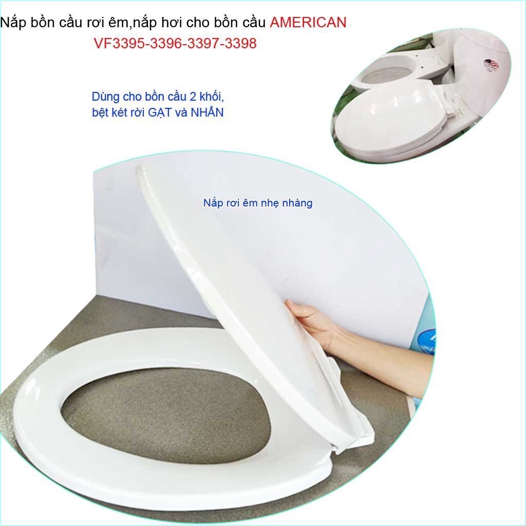 Nắp đậy bồn cầu rơi êm, nắp thay thế cho bàn cầu American VF2395-VF2396-VF2397-VF2398