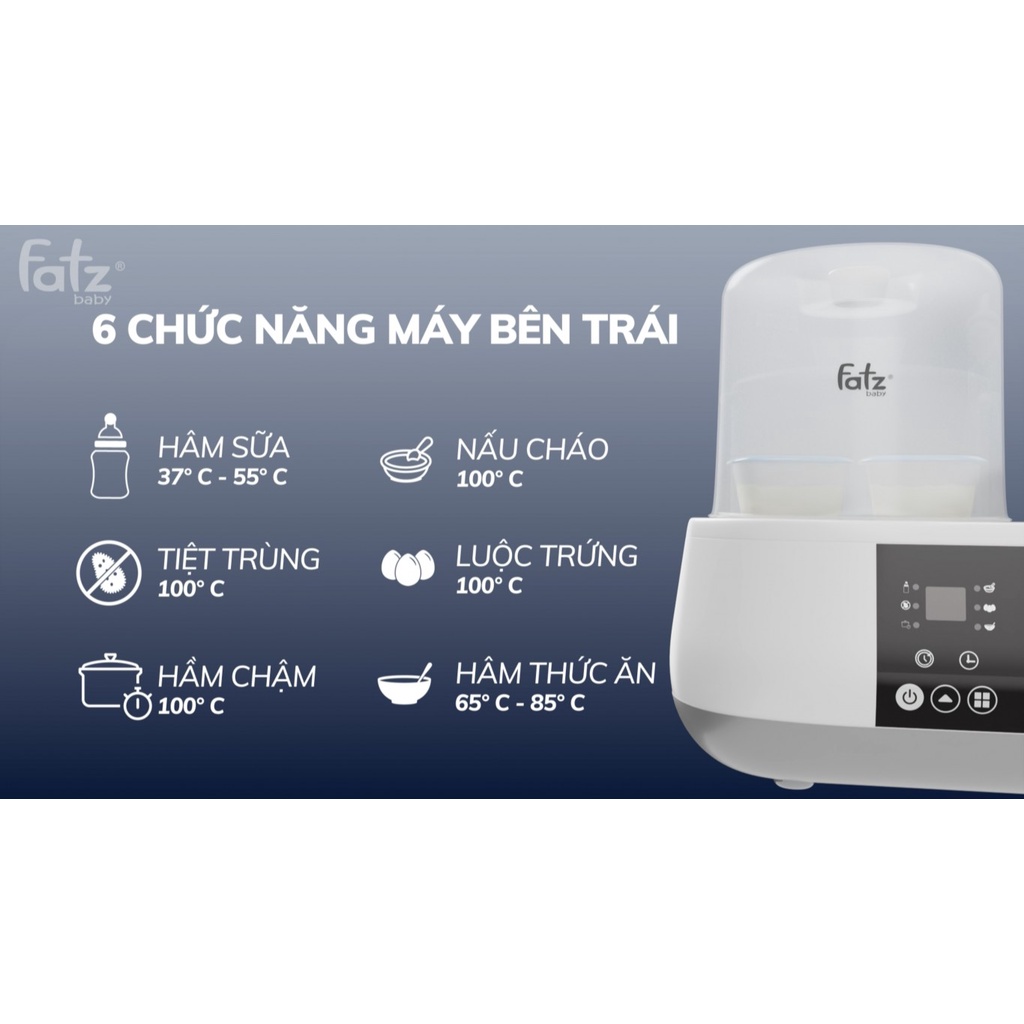 Máy hâm nước pha sữa và tiệt trùng đa năng điện tử (All on One) Fatz Multimax 1 - Fatzbaby FB9002SJ
