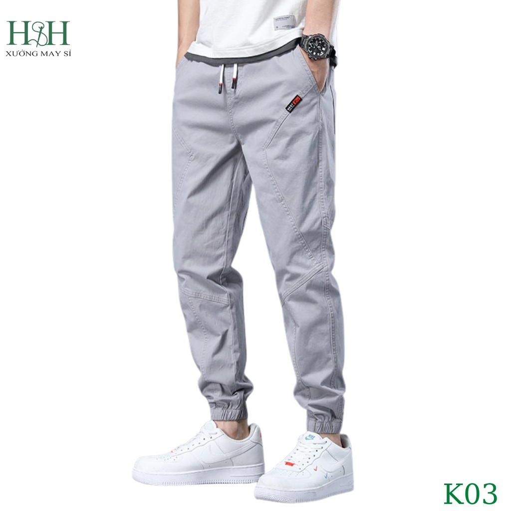 Quần jogger nam Hàn Quốc xuất xịn, quần dài kaki chất co giãn ống chun H&H | BigBuy360 - bigbuy360.vn