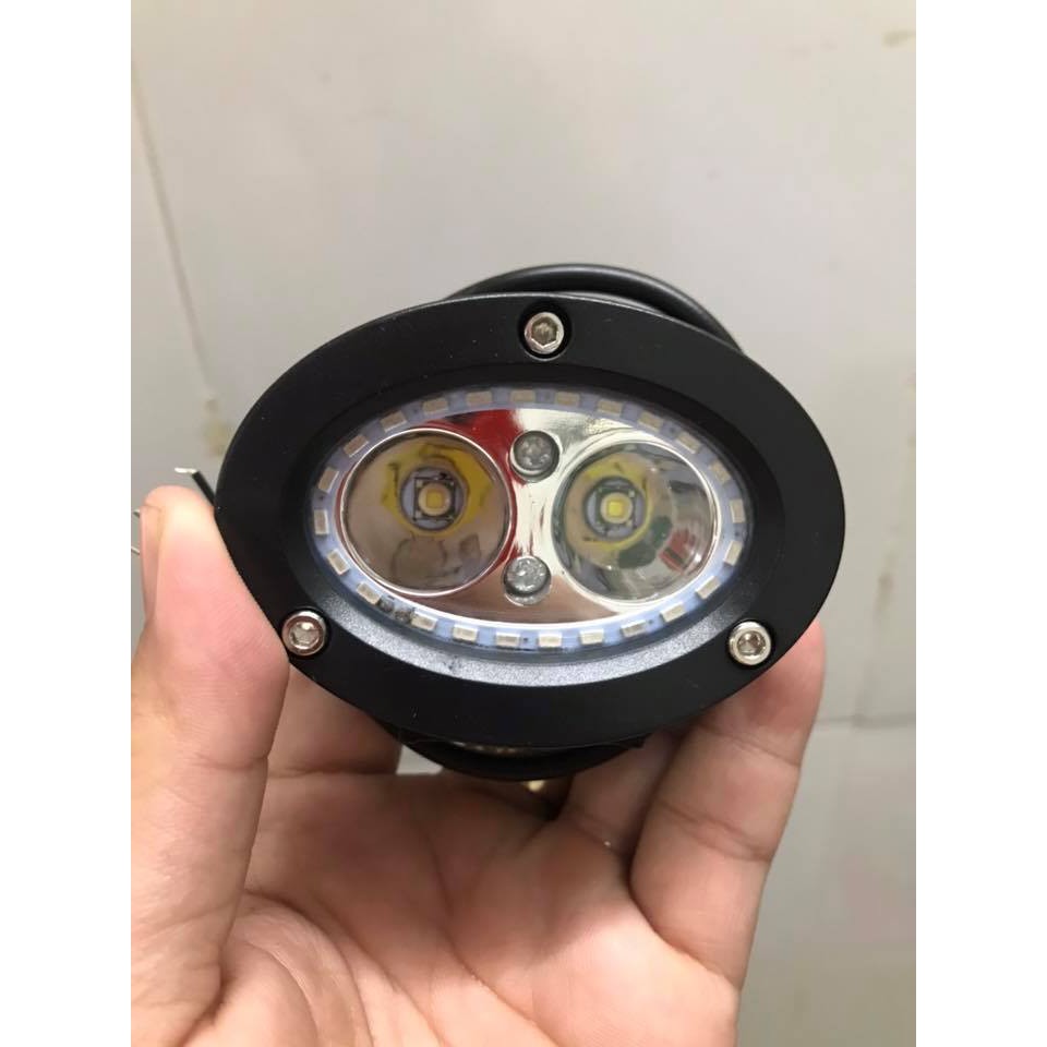 Đèn trợ sáng L2 mini Vòng led xanh sáng đẹp gom
