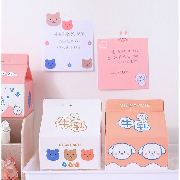 GIẤY NOTE HỘP SỮA ĐÁNH YÊU - GIẤY GHI CHÚ HỘP SỮA DẠNG RÚT