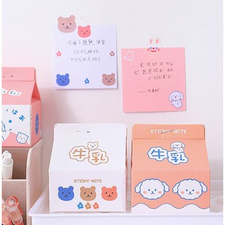 GIẤY NOTE HỘP SỮA ĐÁNH YÊU - GIẤY GHI CHÚ HỘP SỮA DẠNG RÚT