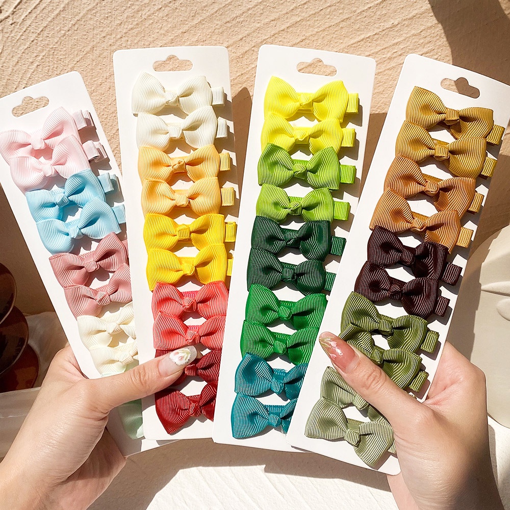 Set 10 kẹp tóc KIDSBOWS đính nơ ruy băng xinh xắn dành cho bé gái