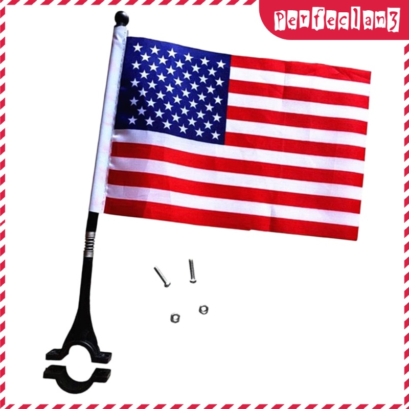 [Thássia Sport Store] Bicycle Flag Handlebar USA Flag Banner Safety Sign for Scooter German Flag